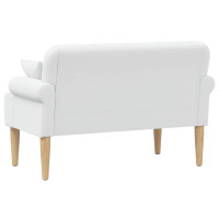 Produktbild för Loveseat med knapprapport Vit 120 x 65 x 79 cm Tyg