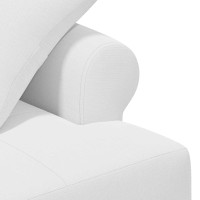 Produktbild för Loveseat med knapprapport Vit 120 x 65 x 79 cm Tyg
