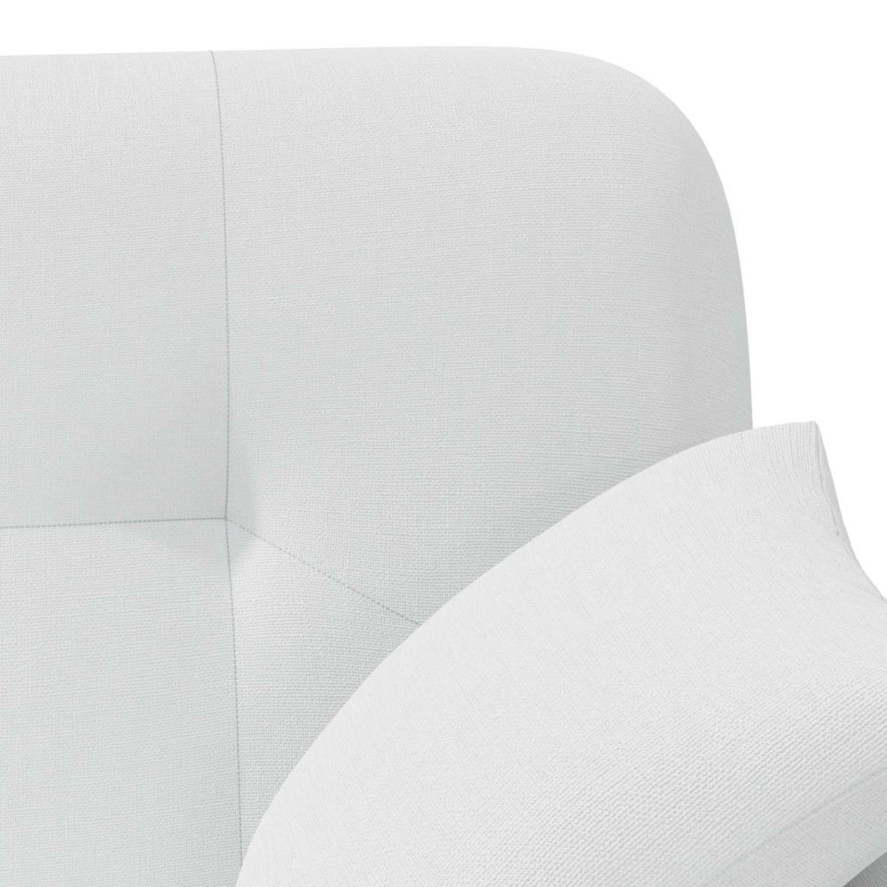 Produktbild för Loveseat med knapprapport Vit 120 x 65 x 79 cm Tyg