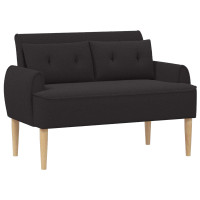 Produktbild för Loveseat med knapprapport Svart 117 x 67 x 77 cm Bouclé
