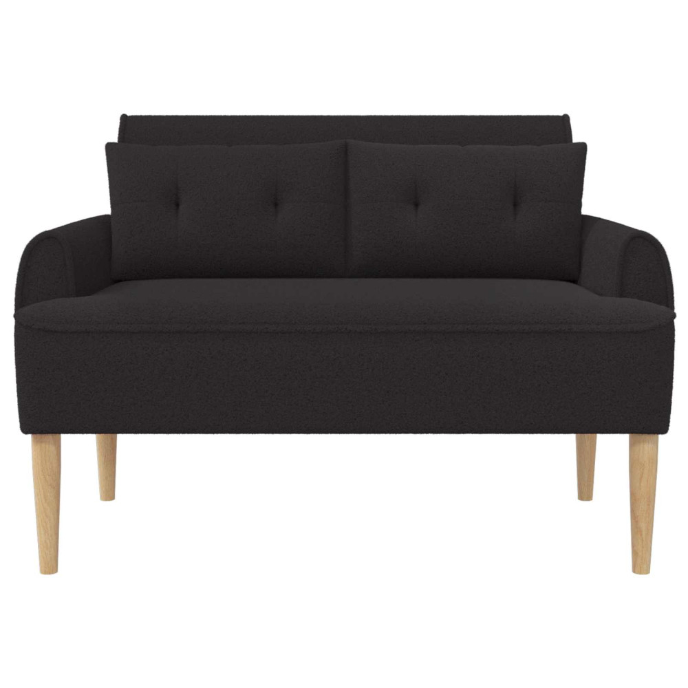 Produktbild för Loveseat med knapprapport Svart 117 x 67 x 77 cm Bouclé