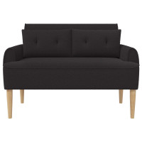 Produktbild för Loveseat med knapprapport Svart 117 x 67 x 77 cm Bouclé