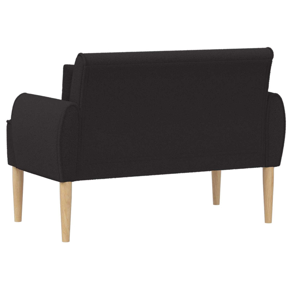 Produktbild för Loveseat med knapprapport Svart 117 x 67 x 77 cm Bouclé