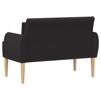 Produktbild för Loveseat med knapprapport Svart 117 x 67 x 77 cm Bouclé