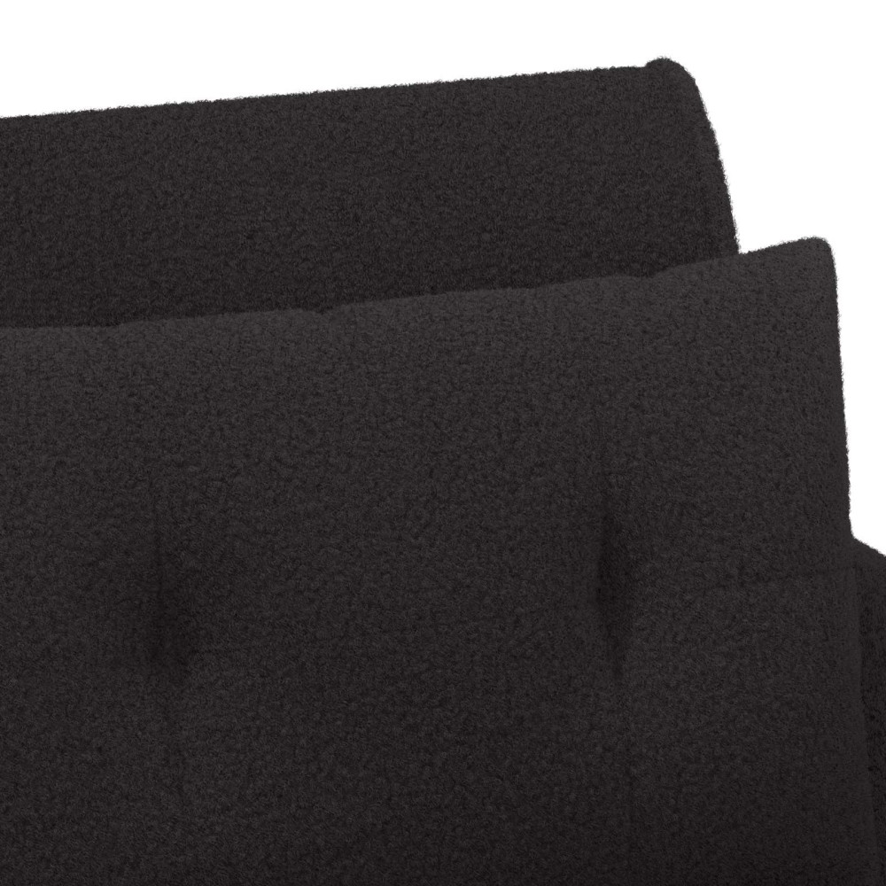 Produktbild för Loveseat med knapprapport Svart 117 x 67 x 77 cm Bouclé