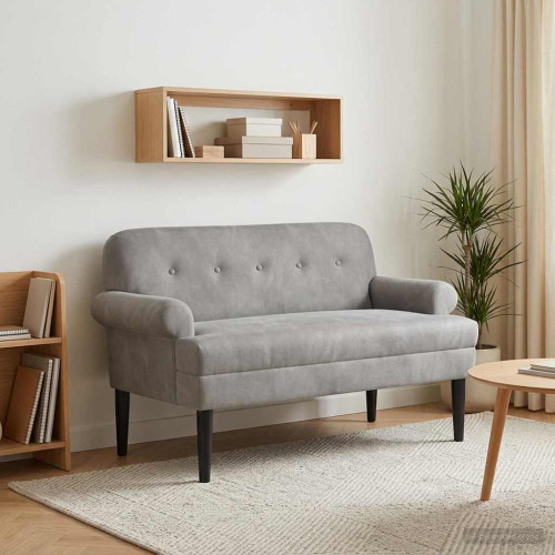 vidaXL Loveseat med knapprapport Ljusgrå 120 x 66 x 78 cm Sammet