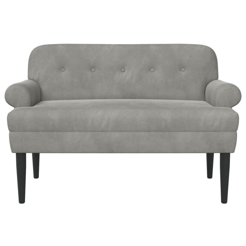 Produktbild för Loveseat med knapprapport Ljusgrå 120 x 66 x 78 cm Sammet