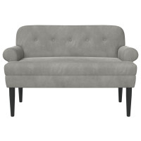 Produktbild för Loveseat med knapprapport Ljusgrå 120 x 66 x 78 cm Sammet