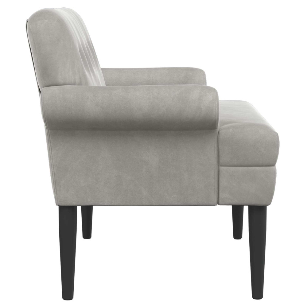 Produktbild för Loveseat med knapprapport Ljusgrå 120 x 66 x 78 cm Sammet