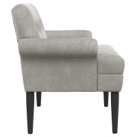 Produktbild för Loveseat med knapprapport Ljusgrå 120 x 66 x 78 cm Sammet