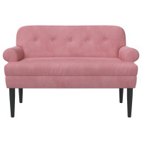 Produktbild för Loveseat med knapprapport Rosa 120 x 66 x 78 cm Sammet