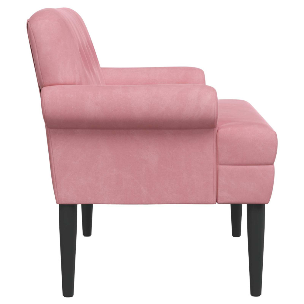 Produktbild för Loveseat med knapprapport Rosa 120 x 66 x 78 cm Sammet