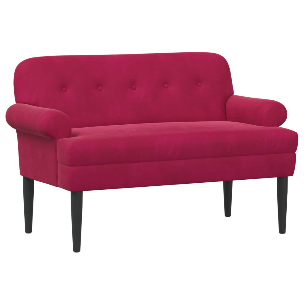 Produktbild för Loveseat med knapprapport Vinröd 120 x 66 x 78 cm Sammet