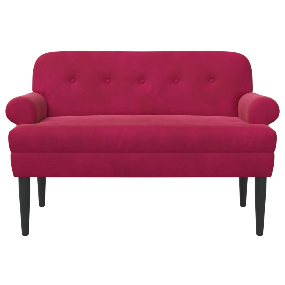 Produktbild för Loveseat med knapprapport Vinröd 120 x 66 x 78 cm Sammet