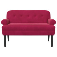 Produktbild för Loveseat med knapprapport Vinröd 120 x 66 x 78 cm Sammet