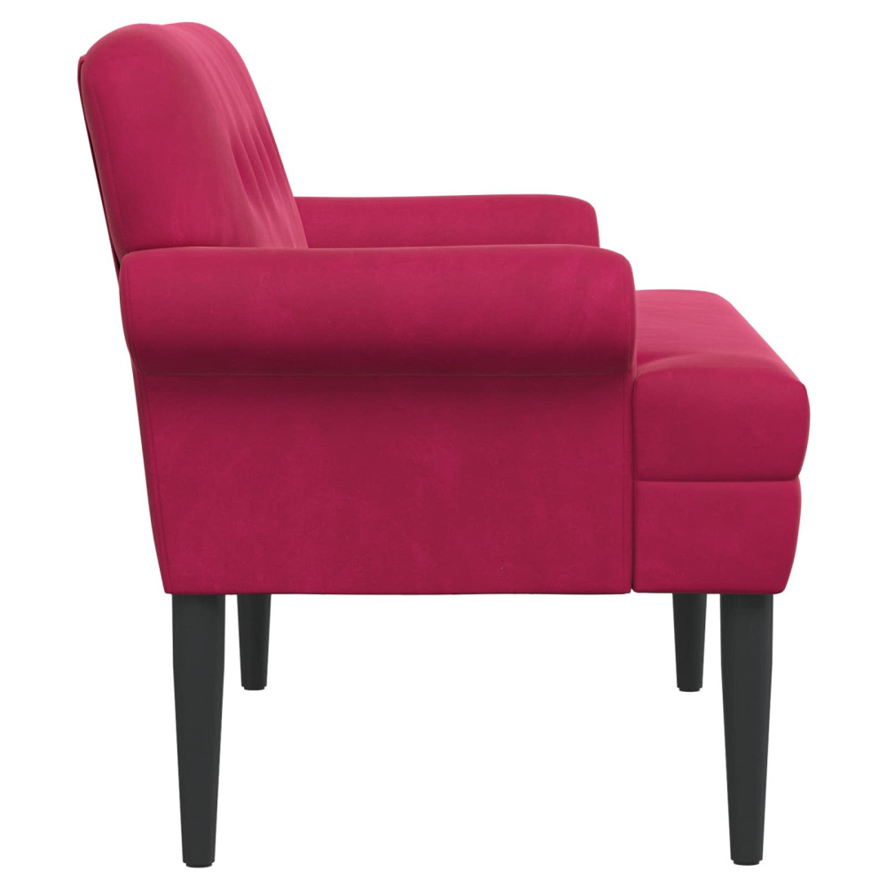 Produktbild för Loveseat med knapprapport Vinröd 120 x 66 x 78 cm Sammet