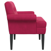 Produktbild för Loveseat med knapprapport Vinröd 120 x 66 x 78 cm Sammet