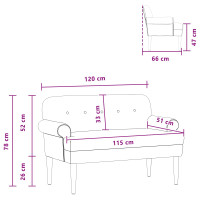 Produktbild för Loveseat med knapprapport Vinröd 120 x 66 x 78 cm Sammet