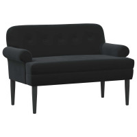Produktbild för Loveseat med knapprapport Svart 120 x 66 x 78 cm Sammet