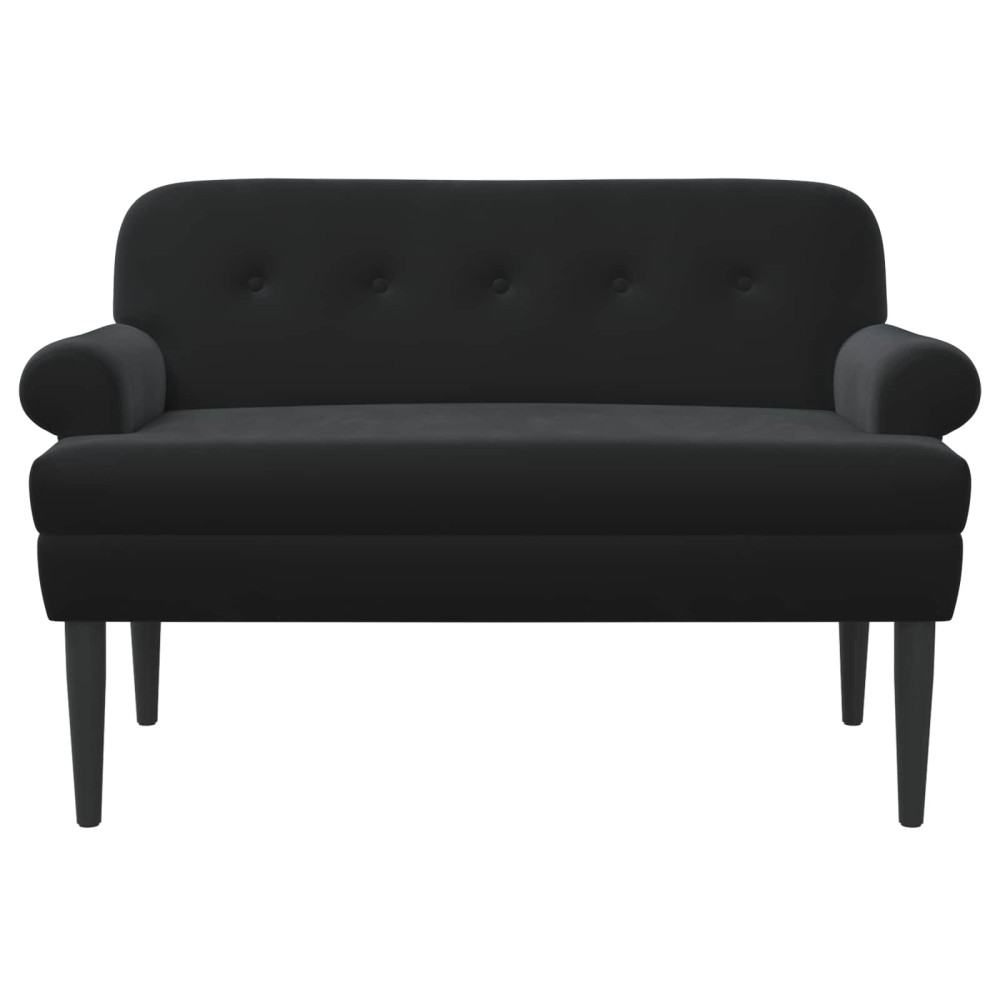 Produktbild för Loveseat med knapprapport Svart 120 x 66 x 78 cm Sammet
