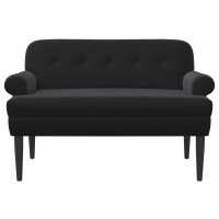 Produktbild för Loveseat med knapprapport Svart 120 x 66 x 78 cm Sammet