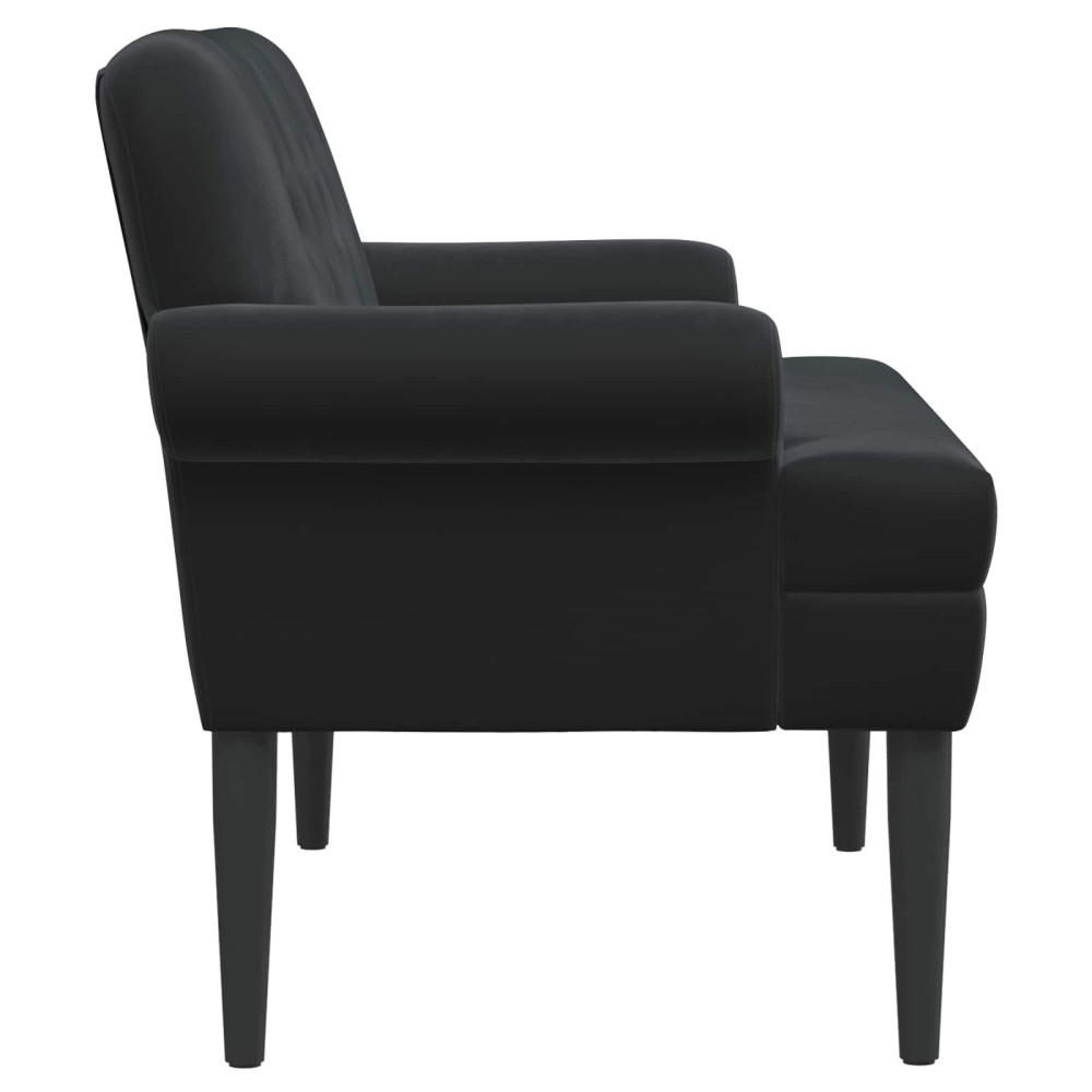 Produktbild för Loveseat med knapprapport Svart 120 x 66 x 78 cm Sammet