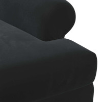 Produktbild för Loveseat med knapprapport Svart 120 x 66 x 78 cm Sammet