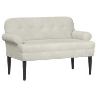 Produktbild för Loveseat med knapprapport Gräddvit 120 x 66 x 78 cm Sammet