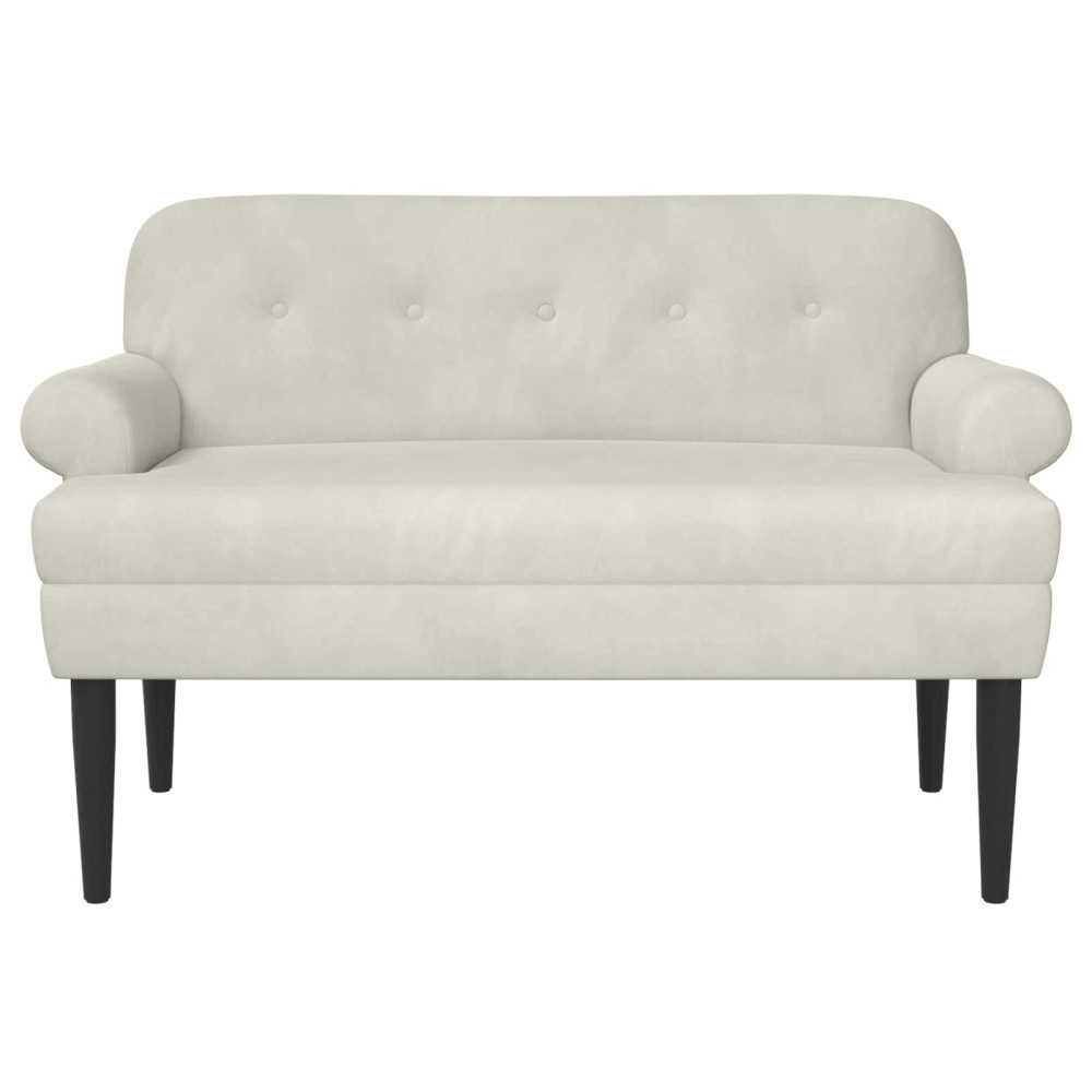 Produktbild för Loveseat med knapprapport Gräddvit 120 x 66 x 78 cm Sammet