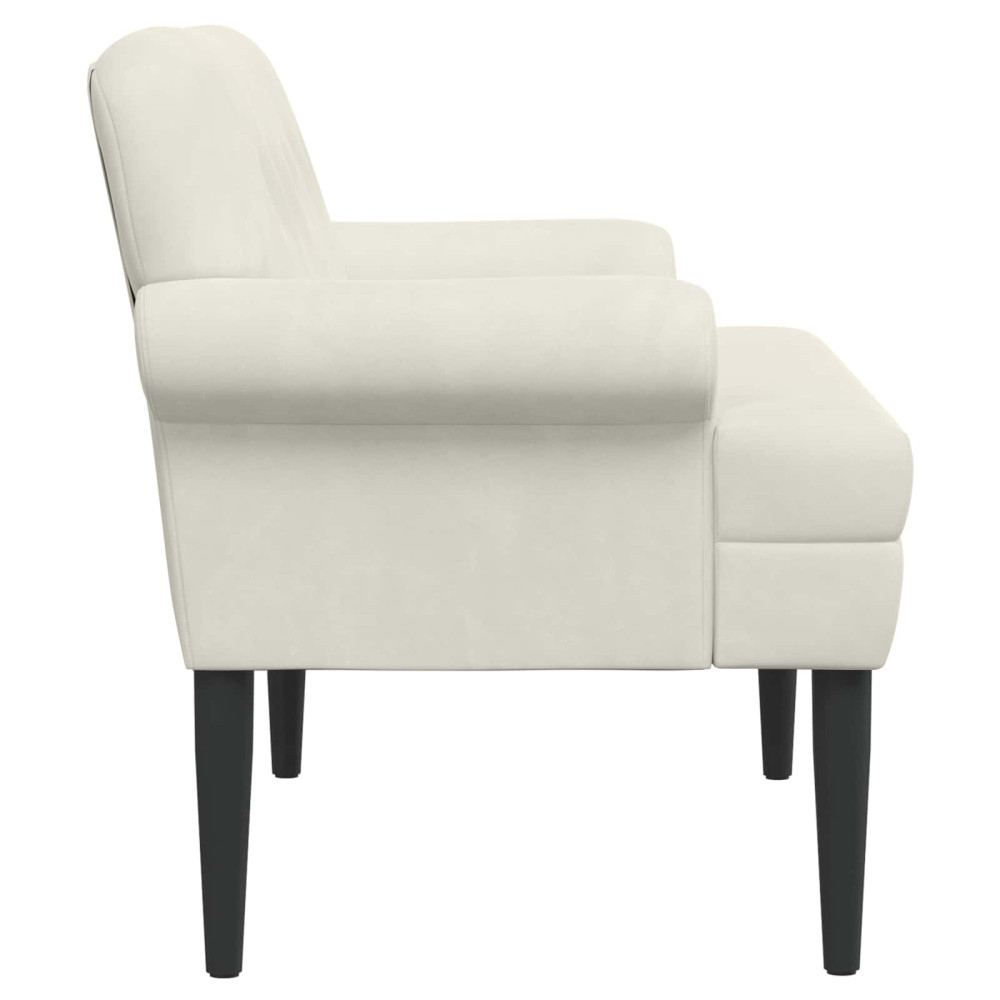 Produktbild för Loveseat med knapprapport Gräddvit 120 x 66 x 78 cm Sammet