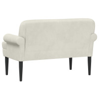 Produktbild för Loveseat med knapprapport Gräddvit 120 x 66 x 78 cm Sammet
