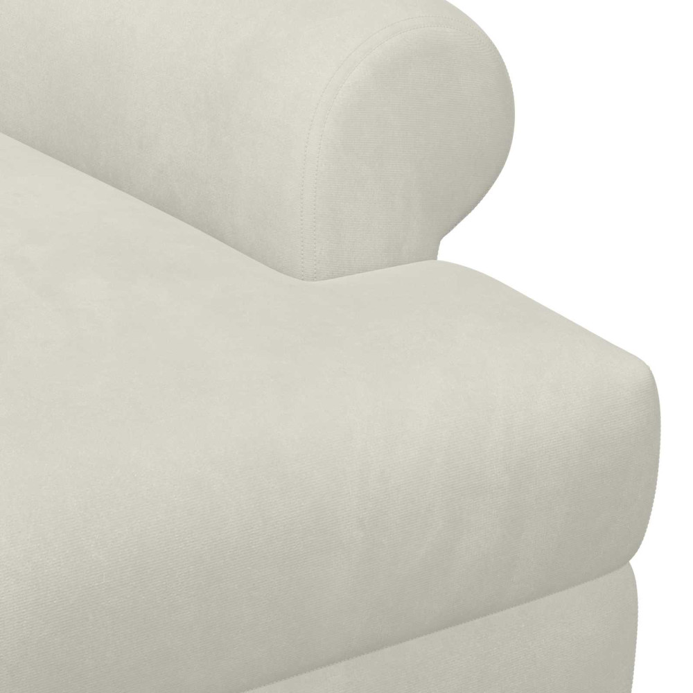 Produktbild för Loveseat med knapprapport Gräddvit 120 x 66 x 78 cm Sammet