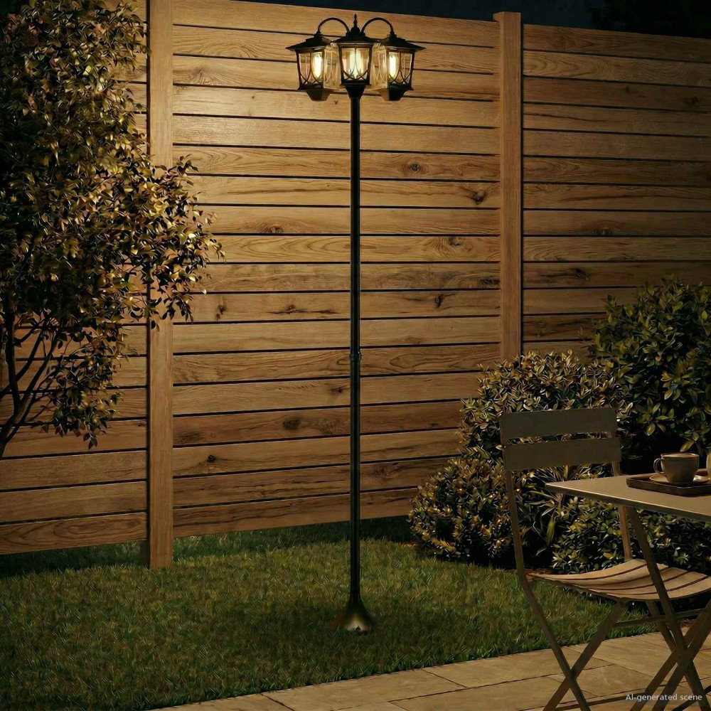 Produktbild för Utomhus Solamp with LED Bulb Svart