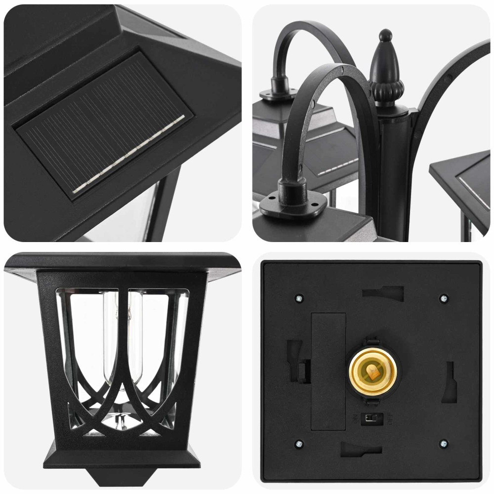 Produktbild för Utomhus Solamp with LED Bulb Svart