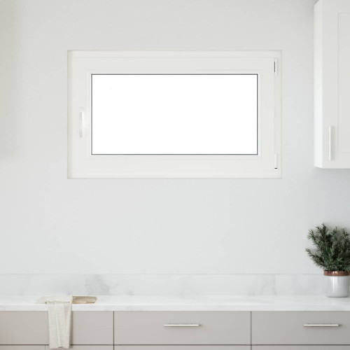 vidaXL Källarfönster RISOR 100 x 60 cm PVC och glas Vit