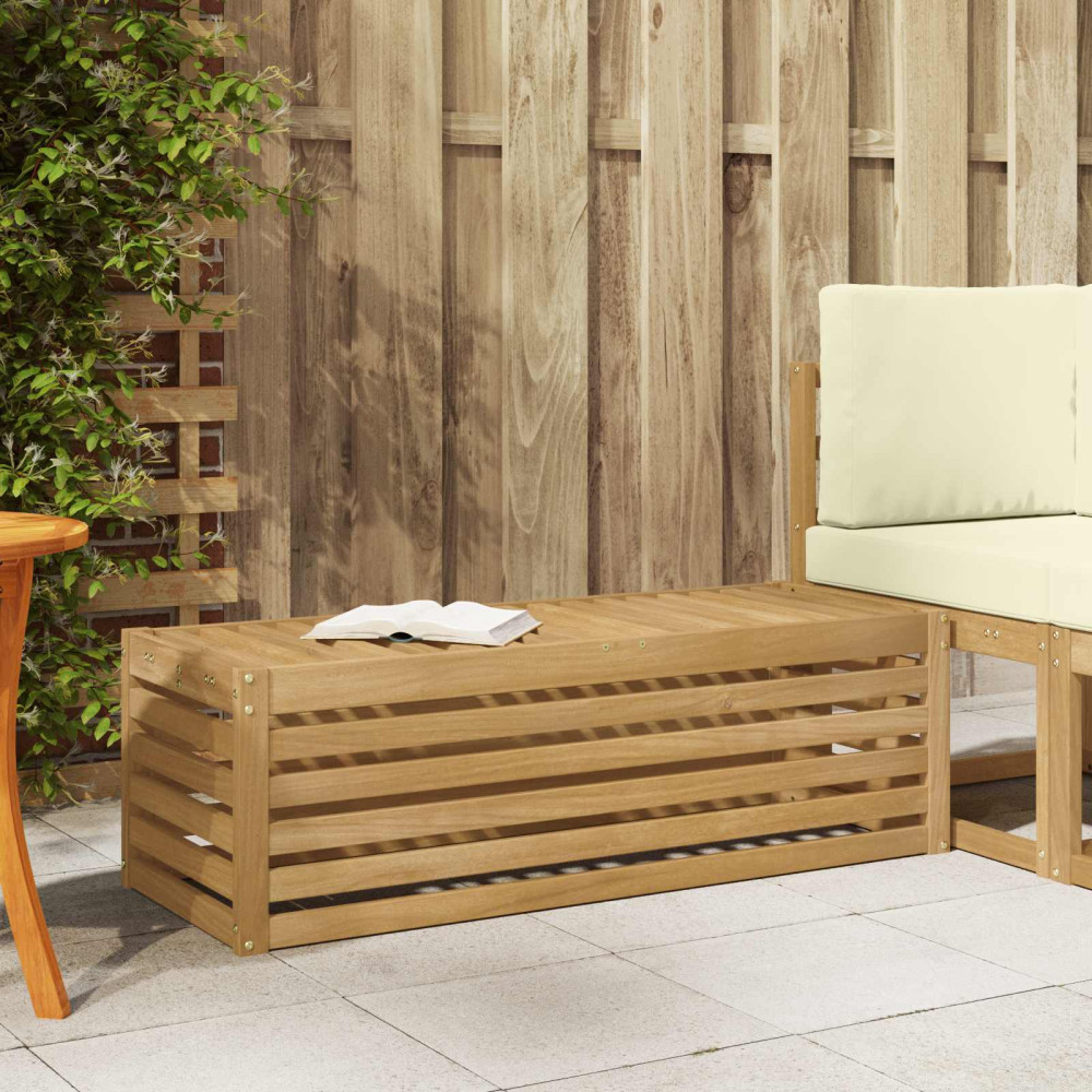 Produktbild för Utomhuspall Vit 115 x 43 x 37 cm Massivt Akaciaträ