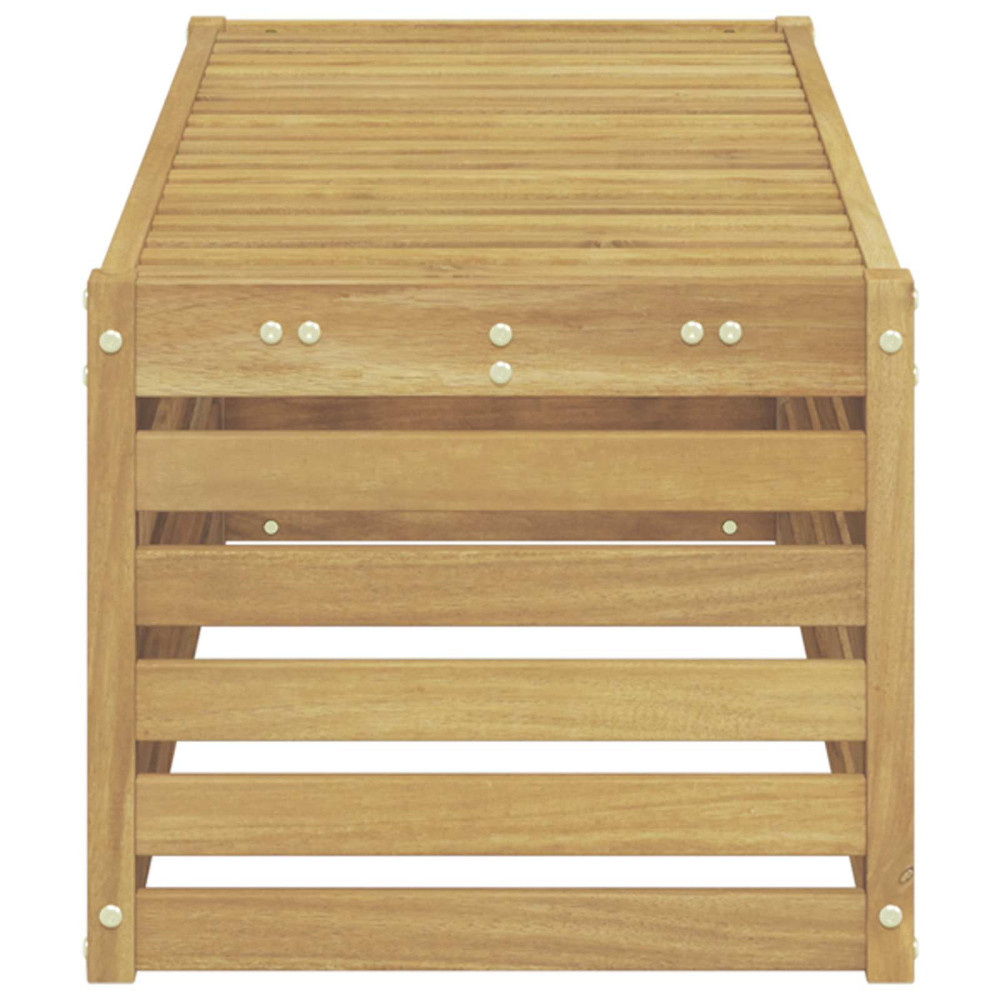 Produktbild för Utomhuspall Vit 115 x 43 x 37 cm Massivt Akaciaträ