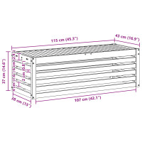 Produktbild för Utomhuspall Vit 115 x 43 x 37 cm Massivt Akaciaträ