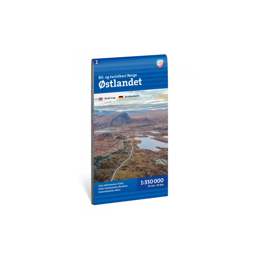 Produktbild för Car and tourist map of Eastern Norway (Østlandet)