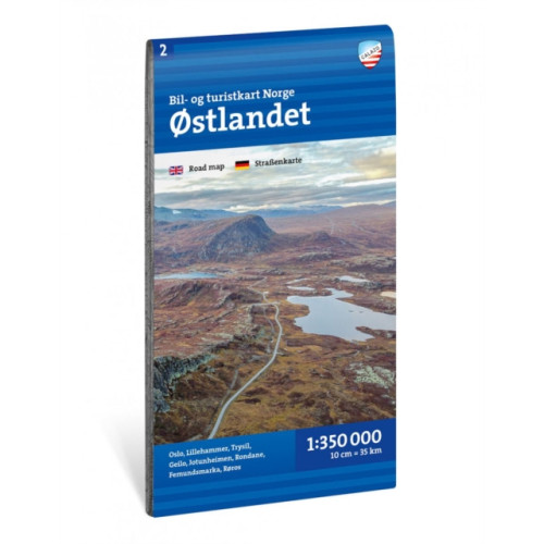 Calazo Forlag Car and tourist map of Eastern Norway (Østlandet)