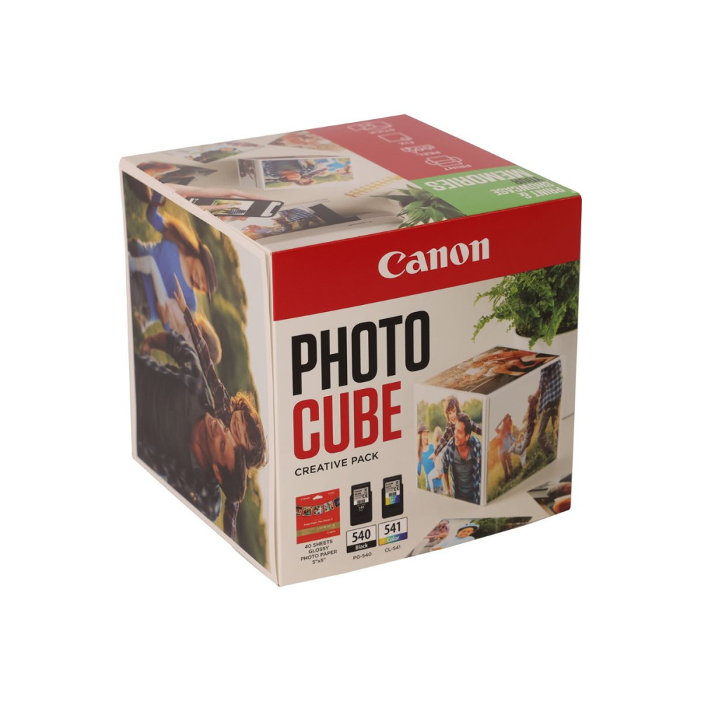 Produktbild för Canon Photo Cube Creative Pack - 2-pack - svart, färg (cyan, magenta, gul) - original - blank - bläckpatron/papperssats
