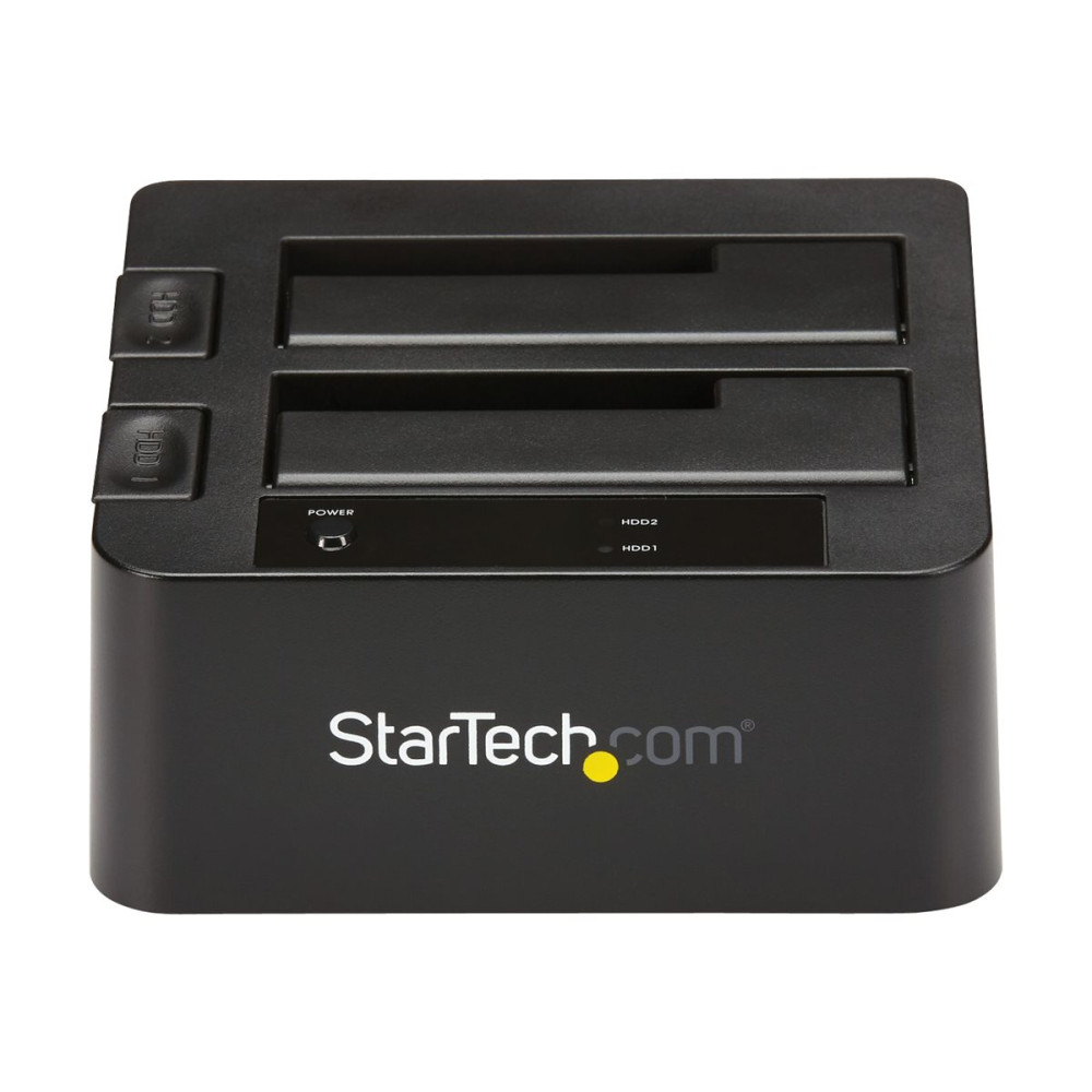 Produktbild för StarTech.com Dual-Bay USB 3.1 to SATA Hard Drive Docking Station, USB 3.1 (10 Gbps) Hard Drive Dock, External 2.53.5 SATA IIIIII, SSDHDD Docking Station, Hot-Swap Hard Drive Bay - Top-Loading - kontrollerkort - USB 3.1 (Gen 2)