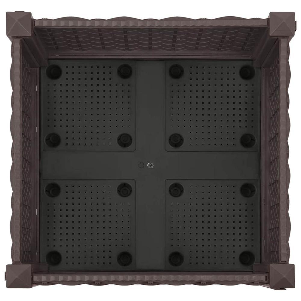 Produktbild för Trädgårdsplanterare med hjul Brun 40 x 40 x 29 cm PP