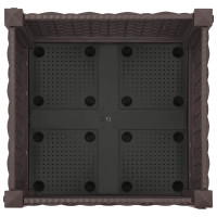 Produktbild för Trädgårdsplanterare med hjul Brun 40 x 40 x 29 cm PP