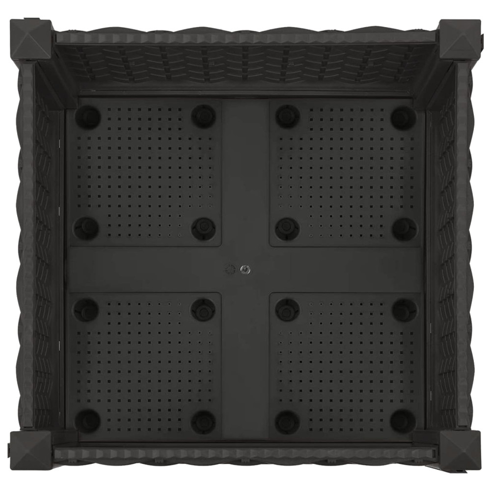 Produktbild för Trädgårdsplanterare med hjul Svart 40 x 40 x 29 cm PP