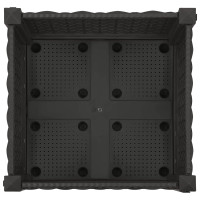 Produktbild för Trädgårdsplanterare med hjul Svart 40 x 40 x 29 cm PP
