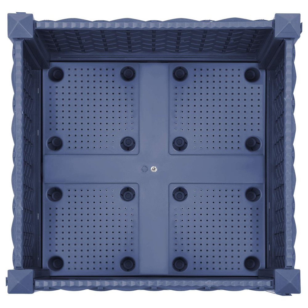 Produktbild för Trädgårdsplanterare med hjul Blå Grå 40 x 40 x 33 cm PP