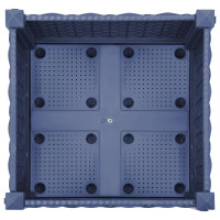 Produktbild för Trädgårdsplanterare med hjul Blå Grå 40 x 40 x 33 cm PP