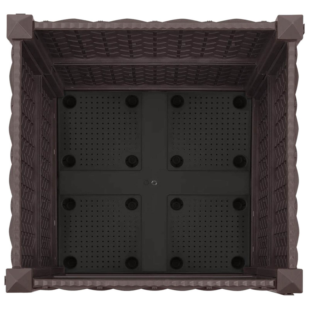 Produktbild för Trädgårdsplanterare med hjul Brun 40 x 40 x 44 cm PP