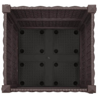 Produktbild för Trädgårdsplanterare med hjul Brun 40 x 40 x 44 cm PP